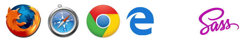Supported website internet browser icons Firefox Chrome Safari and Edge